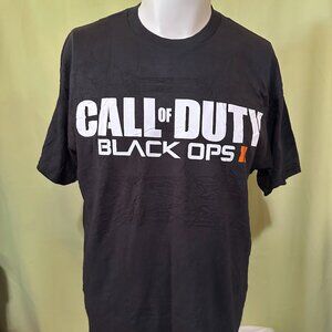 Call of Duty Black Ops II Frank Woods Alex Mason Men's Black T Shirt Large